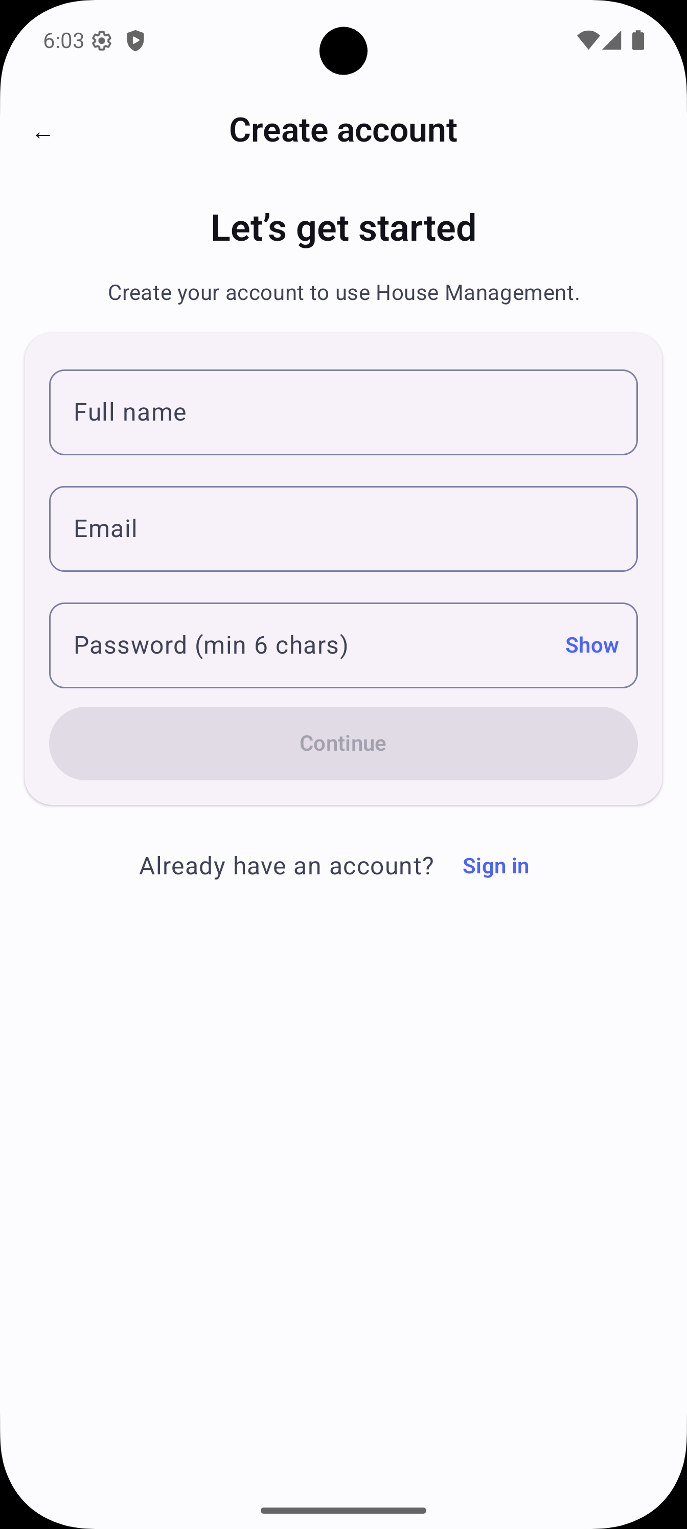 Home Management screenshot showing app screen 8